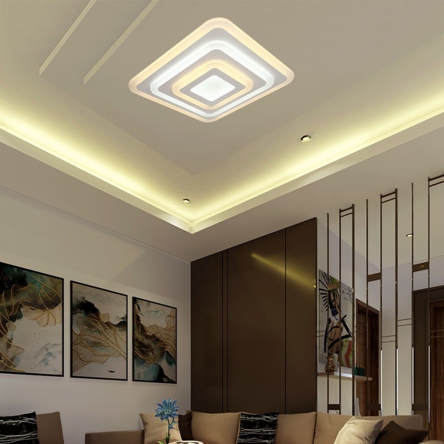 LED Aptumšojama griestu lampa LED/77W/230V 3000-6500K 49,5x49,5 cm + tālvadības pults