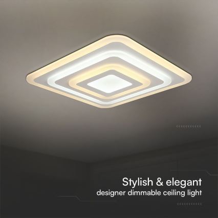 LED Aptumšojama griestu lampa LED/77W/230V 3000-6500K 49,5x49,5 cm + tālvadības pults