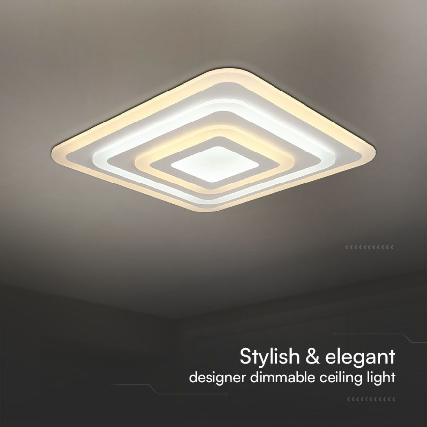 LED Aptumšojama griestu lampa LED/77W/230V 3000-6500K 49,5x49,5 cm + tālvadības pults