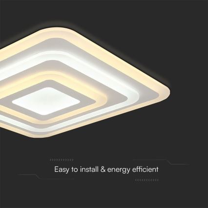 LED Aptumšojama griestu lampa LED/77W/230V 3000-6500K 49,5x49,5 cm + tālvadības pults