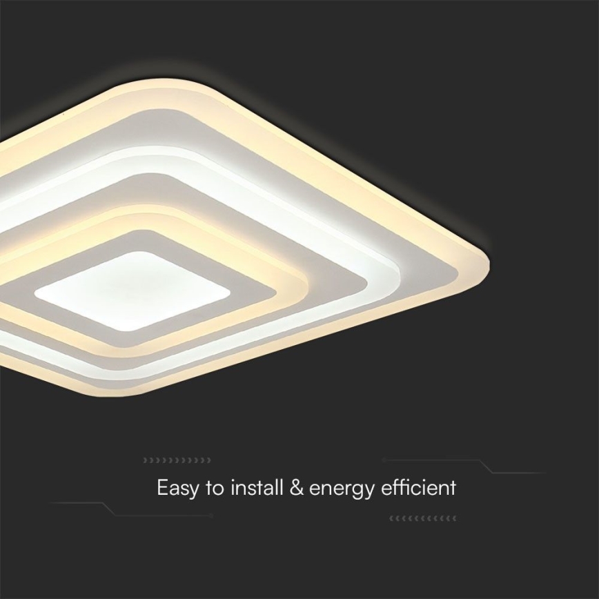 LED Aptumšojama griestu lampa LED/77W/230V 3000-6500K 49,5x49,5 cm + tālvadības pults