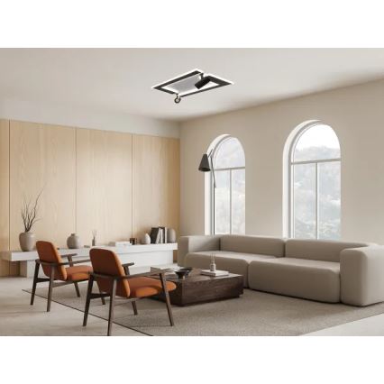 LED Aptumšojama griestu lampa LED/80W/230V 3000-6500K melna + tālvadības pults