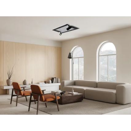 LED Aptumšojama griestu lampa LED/80W/230V 3000-6500K melna + tālvadības pults