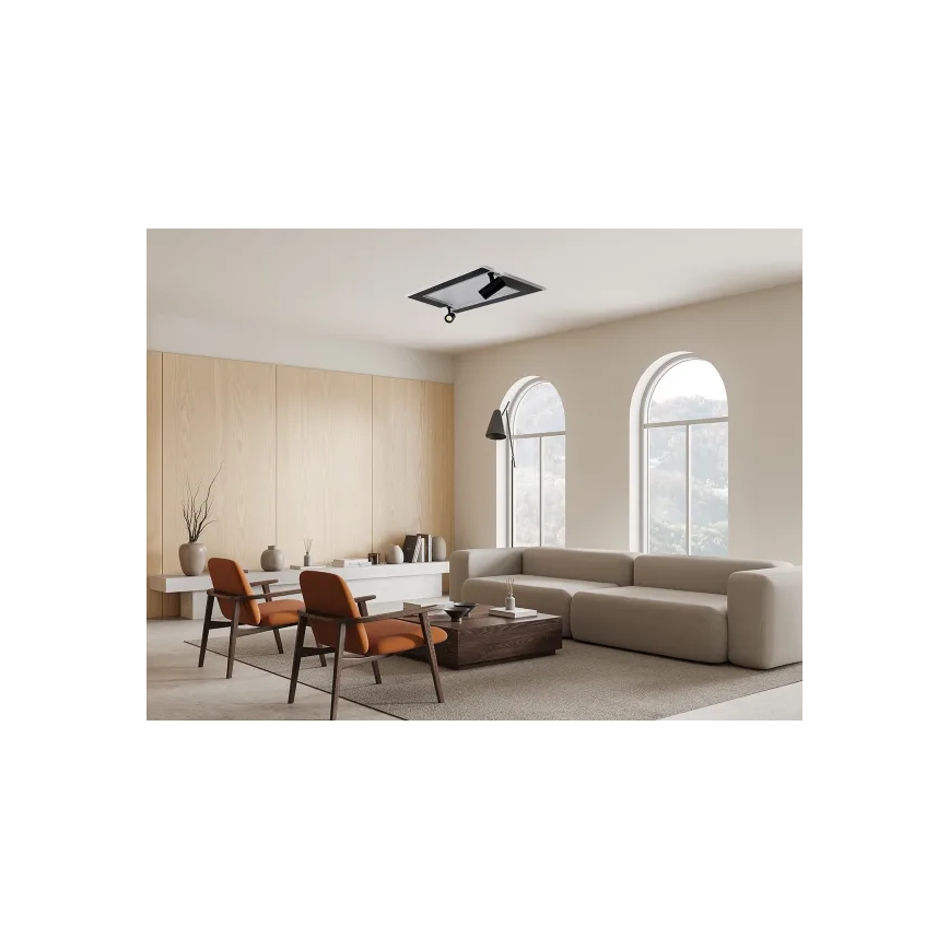 LED Aptumšojama griestu lampa LED/80W/230V 3000-6500K melna + tālvadības pults
