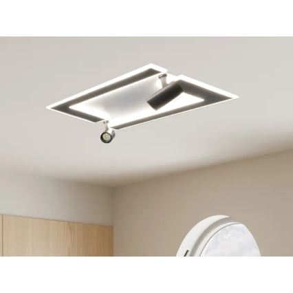 LED Aptumšojama griestu lampa LED/80W/230V 3000-6500K melna + tālvadības pults
