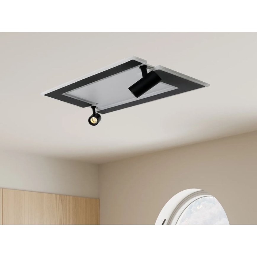 LED Aptumšojama griestu lampa LED/80W/230V 3000-6500K melna + tālvadības pults