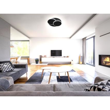 LED Aptumšojama griestu lampa LED/90W/230V 3000-6500K melna + tālvadības pults