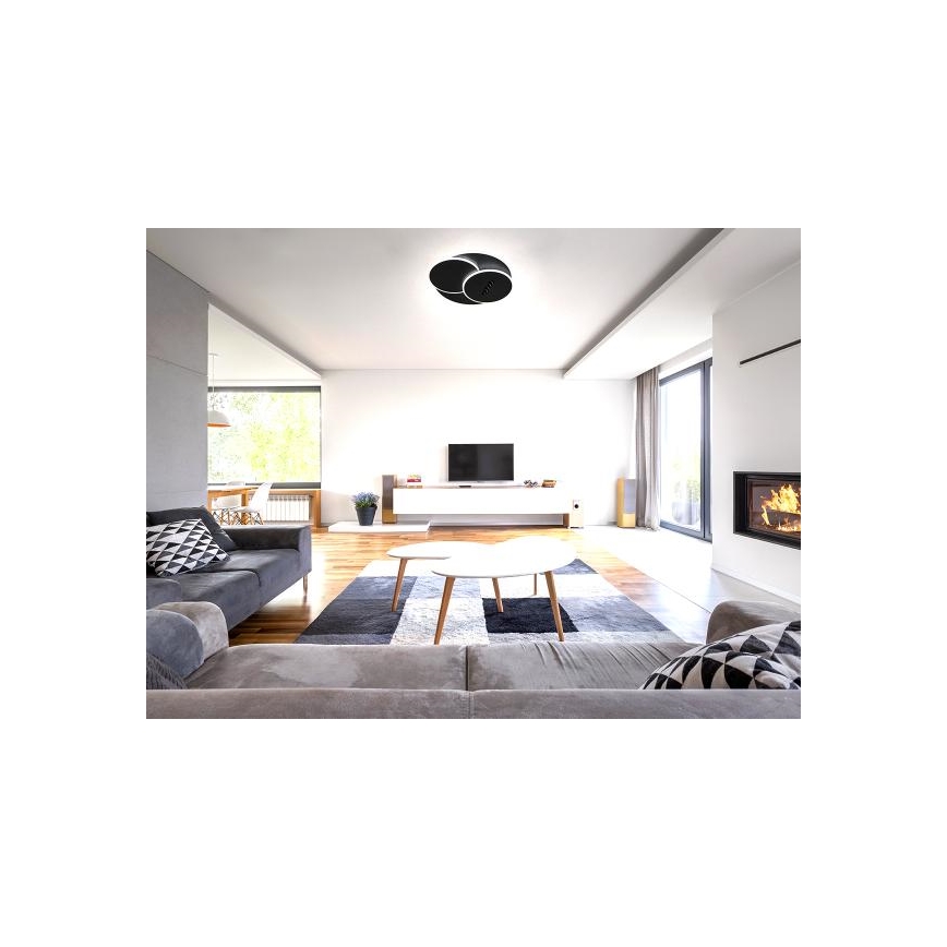 LED Aptumšojama griestu lampa LED/90W/230V 3000-6500K melna + tālvadības pults