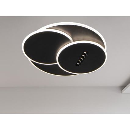 LED Aptumšojama griestu lampa LED/90W/230V 3000-6500K melna + tālvadības pults