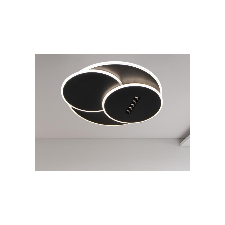 LED Aptumšojama griestu lampa LED/90W/230V 3000-6500K melna + tālvadības pults