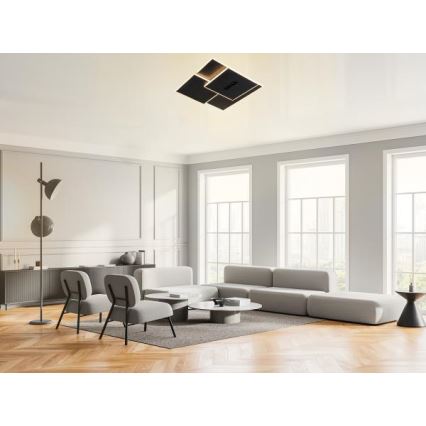 LED Aptumšojama griestu lampa LED/95W/230V 3000-6500K melna + tālvadības pults