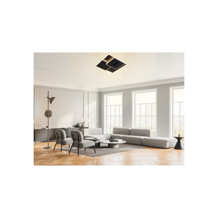 LED Aptumšojama griestu lampa LED/95W/230V 3000-6500K melna + tālvadības pults