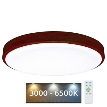 LED Aptumšojama griestu lampa LENA LED/60W/230V 3000-6500K ozols + tālvadības pults