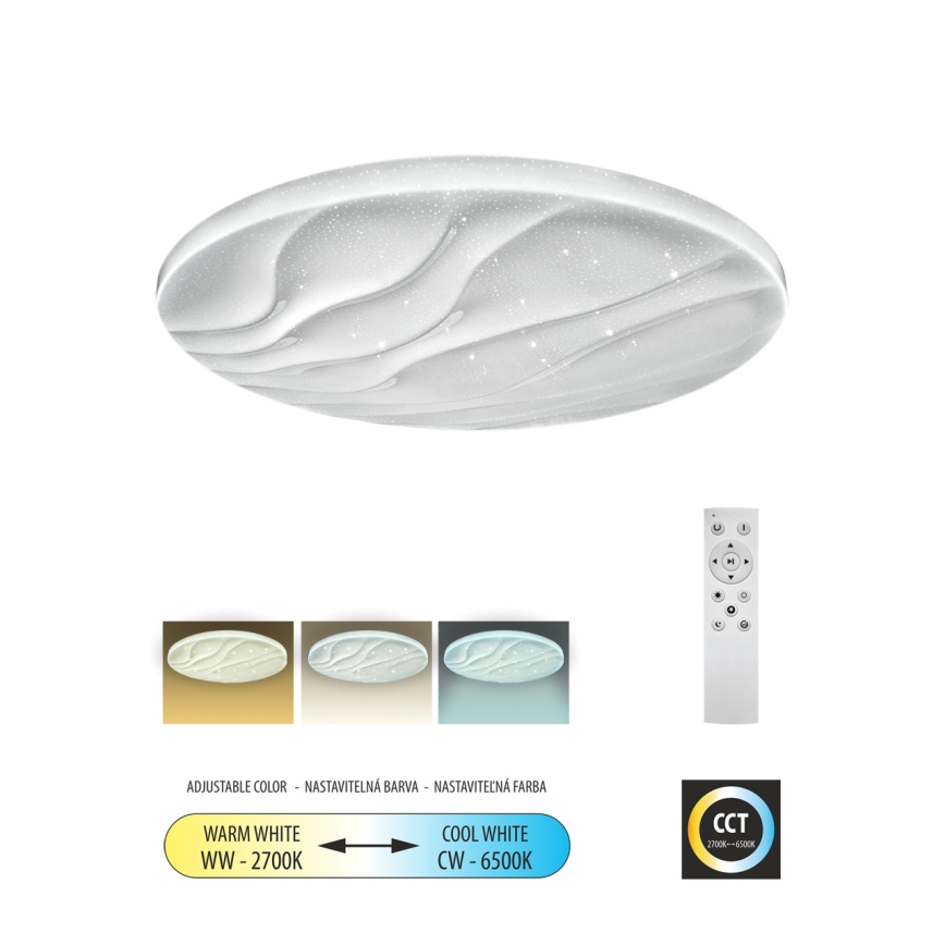 LED Aptumšojama griestu lampa LIKA LED/36W/230V 2700-6500K d. 48 cm + tālvadības pults