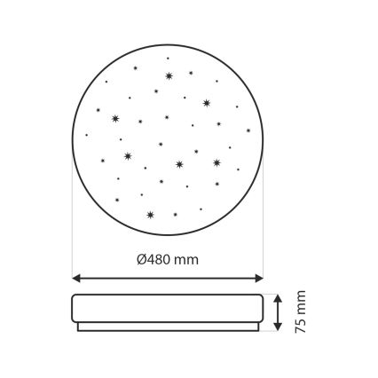 LED Aptumšojama griestu lampa LIKA LED/36W/230V 2700-6500K d. 48 cm + tālvadības pults