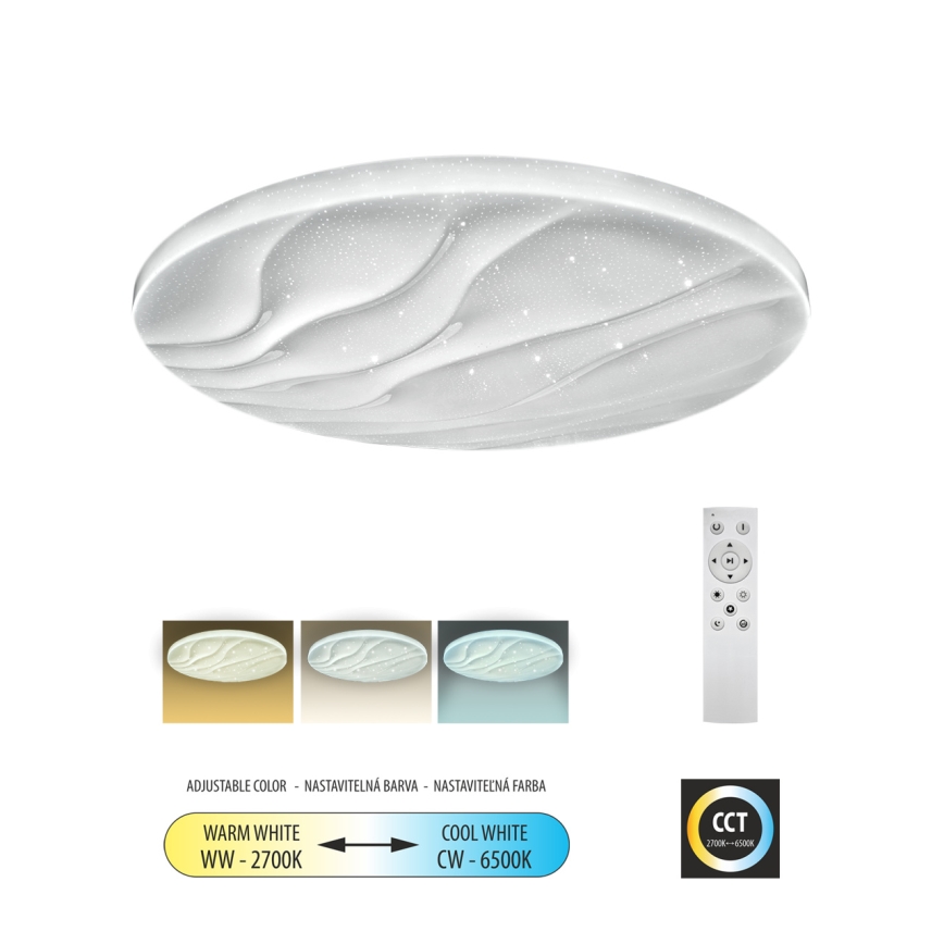 LED Aptumšojama griestu lampa LIKA LED/60W/230V 2700-6500K d. 58 cm + tālvadības pults