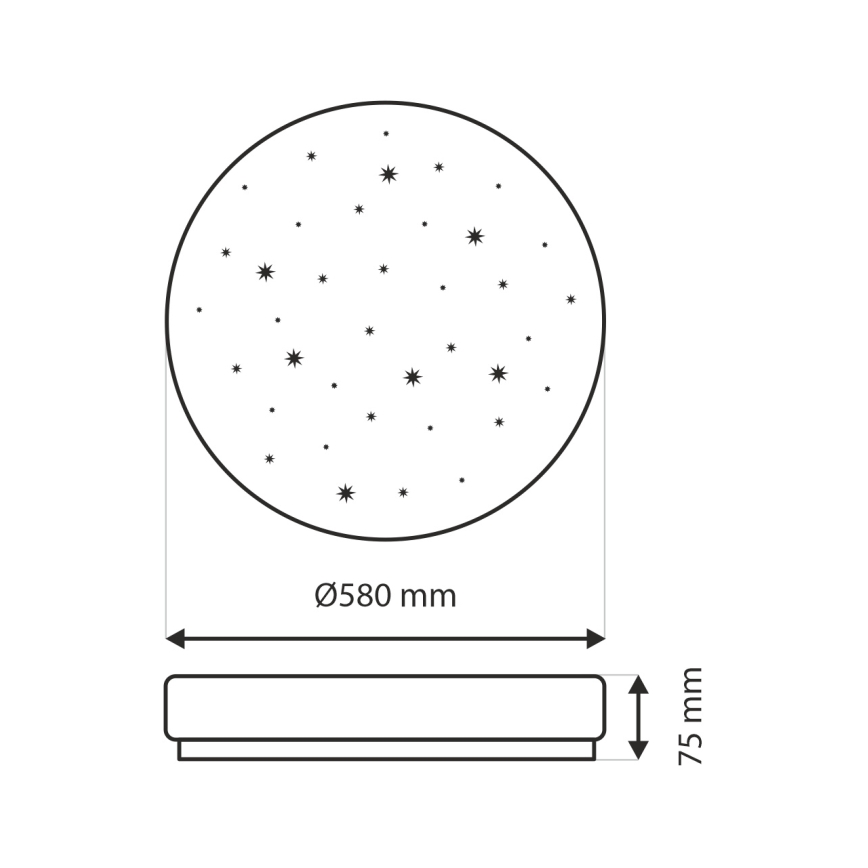 LED Aptumšojama griestu lampa LIKA LED/60W/230V 2700-6500K d. 58 cm + tālvadības pults