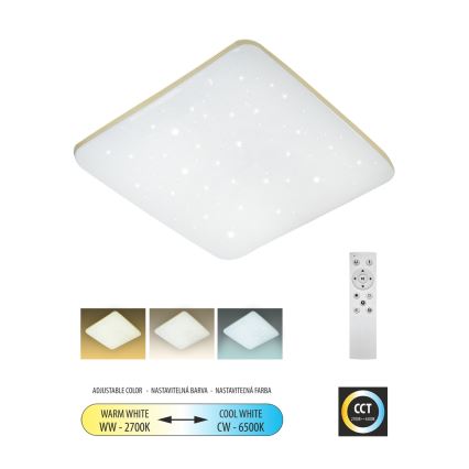 LED Aptumšojama griestu lampa MANA LED/36W/230V 2700-6500K 43x43 cm + tālvadības pults