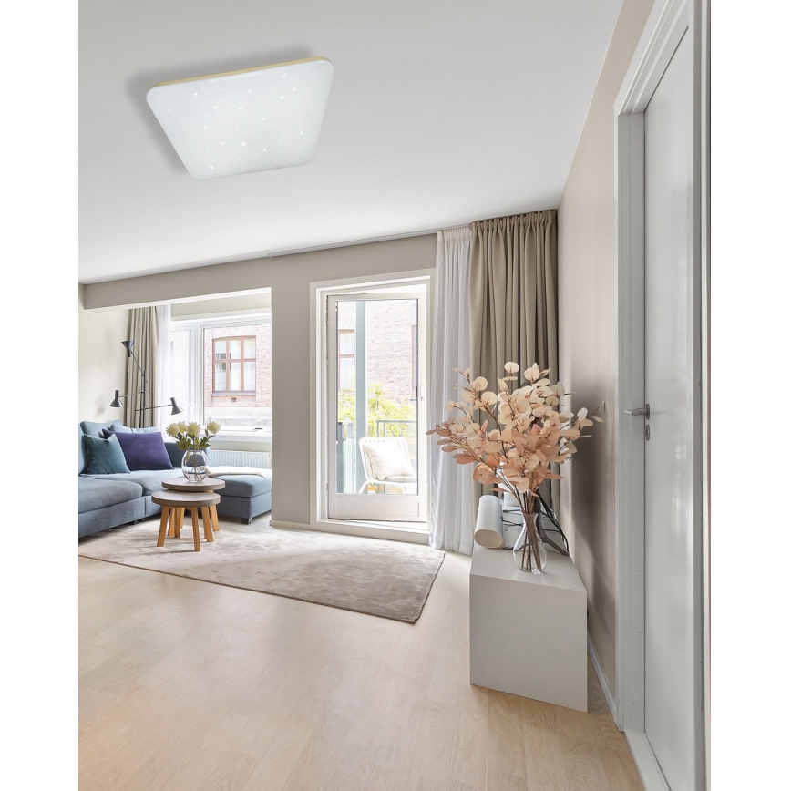 LED Aptumšojama griestu lampa MANA LED/60W/230V 2700-6500K 53x53 cm + tālvadības pults