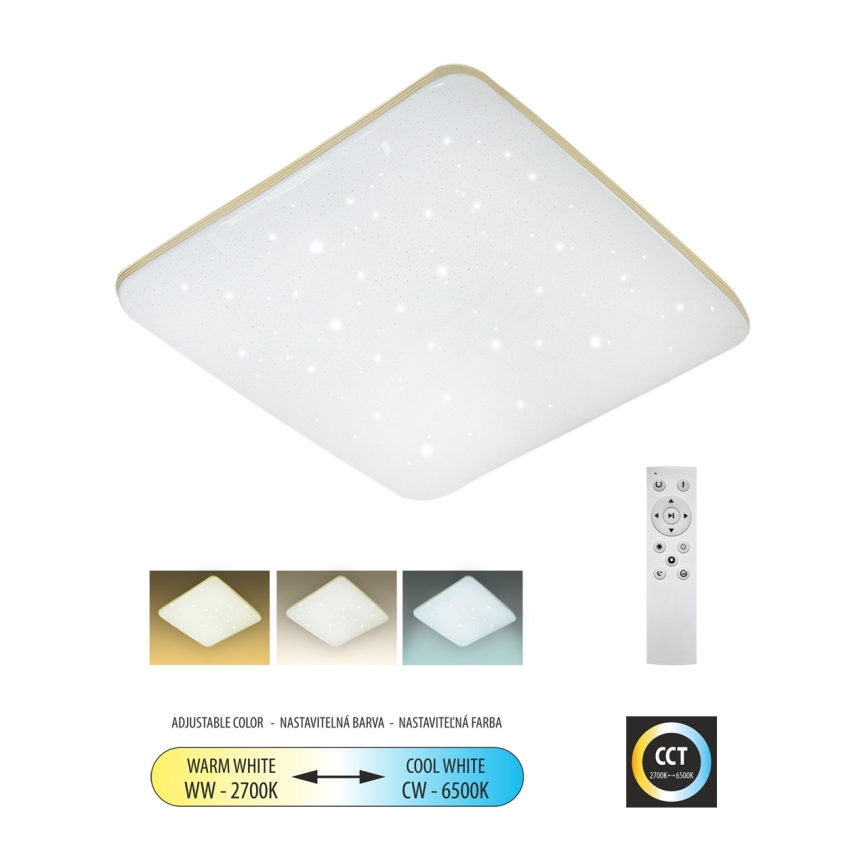 LED Aptumšojama griestu lampa MANA LED/60W/230V 2700-6500K 53x53 cm + tālvadības pults