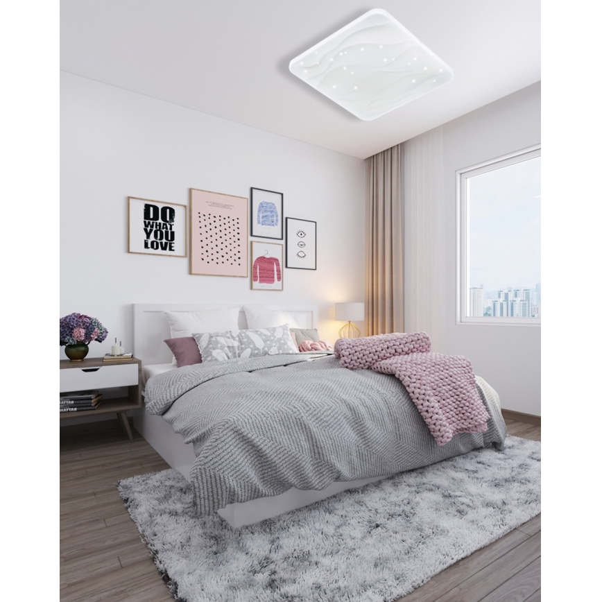 LED Aptumšojama griestu lampa NERIS LED/36W/230V 2700-6500K 43x43 cm + tālvadības pults