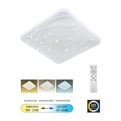 LED Aptumšojama griestu lampa NERIS LED/36W/230V 2700-6500K 43x43 cm + tālvadības pults