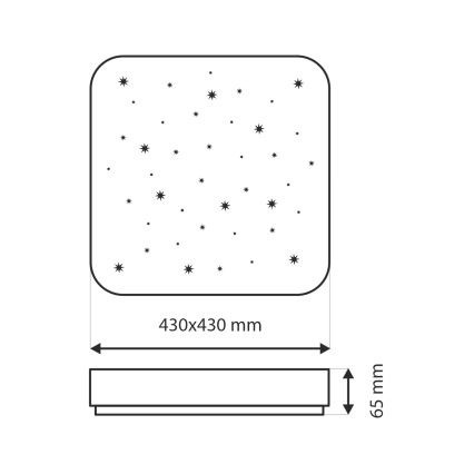 LED Aptumšojama griestu lampa NERIS LED/36W/230V 2700-6500K 43x43 cm + tālvadības pults
