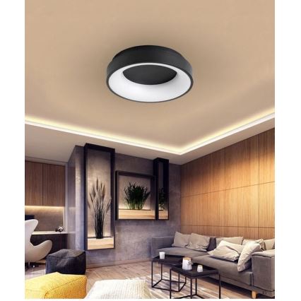 LED Aptumšojama griestu lampa NOVA LED/54W/230V 3000-6500K melna + tālvadības pults