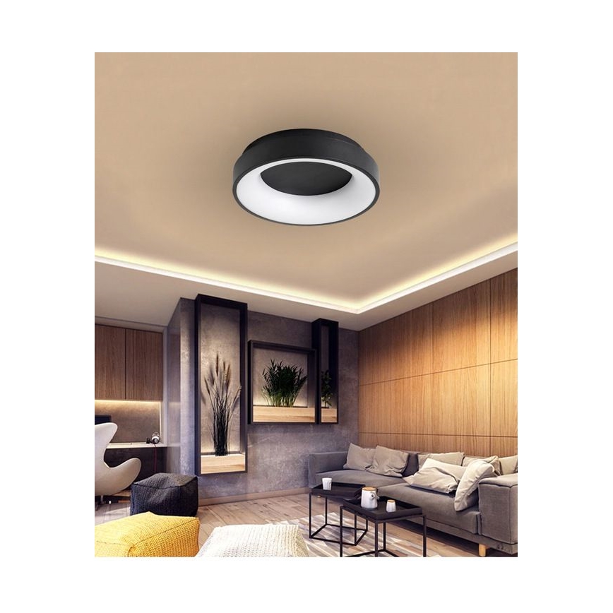 LED Aptumšojama griestu lampa NOVA LED/54W/230V 3000-6500K melna + tālvadības pults