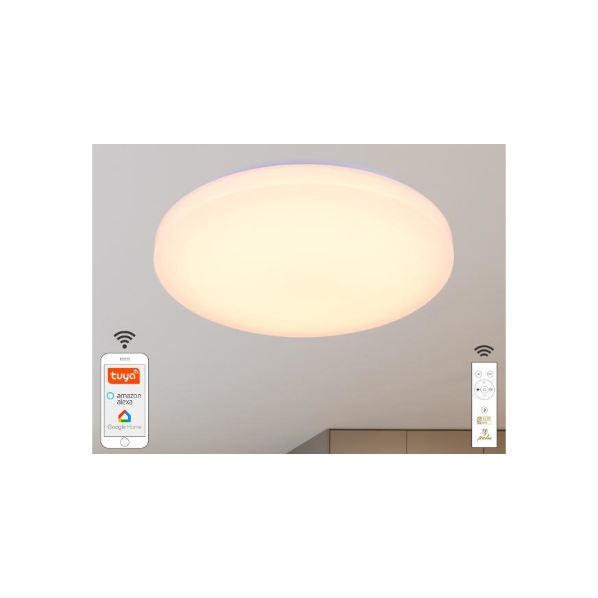 LED Aptumšojama griestu lampa OPAL LED/48W/230V 2700-6500K Wi-Fi Tuya balta + tālvadības pults