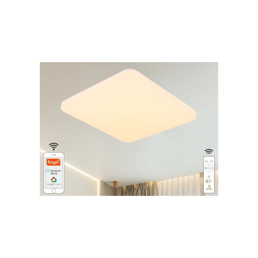 LED Aptumšojama griestu lampa OPAL LED/48W/230V 2700-6500K Wi-Fi Tuya balta + tālvadības pults