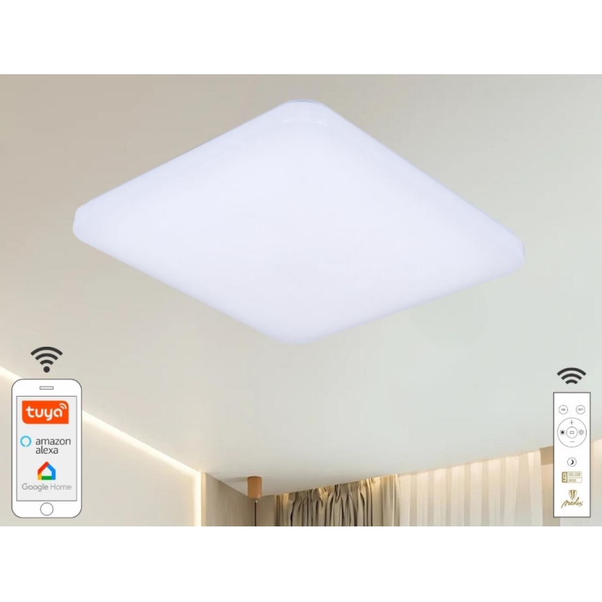 LED Aptumšojama griestu lampa OPAL LED/48W/230V 2700-6500K Wi-Fi Tuya balta + tālvadības pults
