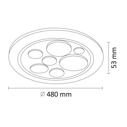 LED Aptumšojama griestu lampa PLANET LED/72W/230V d. 48 cm 3000-6500K + tālvadības pults