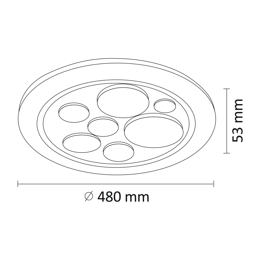 LED Aptumšojama griestu lampa PLANET LED/72W/230V d. 48 cm 3000-6500K + tālvadības pults