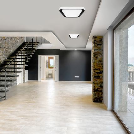 LED Aptumšojama griestu lampa QUADRO LED/38W/230V 3000-6000K balta/melna + tālvadības pults