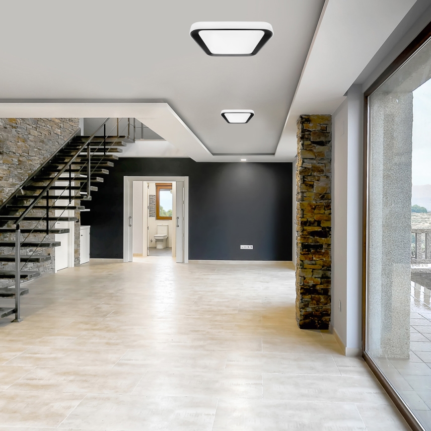 LED Aptumšojama griestu lampa QUADRO LED/38W/230V 3000-6000K balta/melna + tālvadības pults