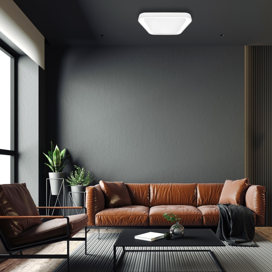 LED Aptumšojama griestu lampa QUADRO LED/66W/230V 3000-6000K balta + tālvadības pults