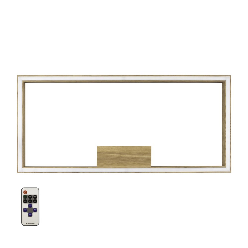 LED Aptumšojama griestu lampa RAMME LED/34W/230V matēts ozols + tālvadības pults