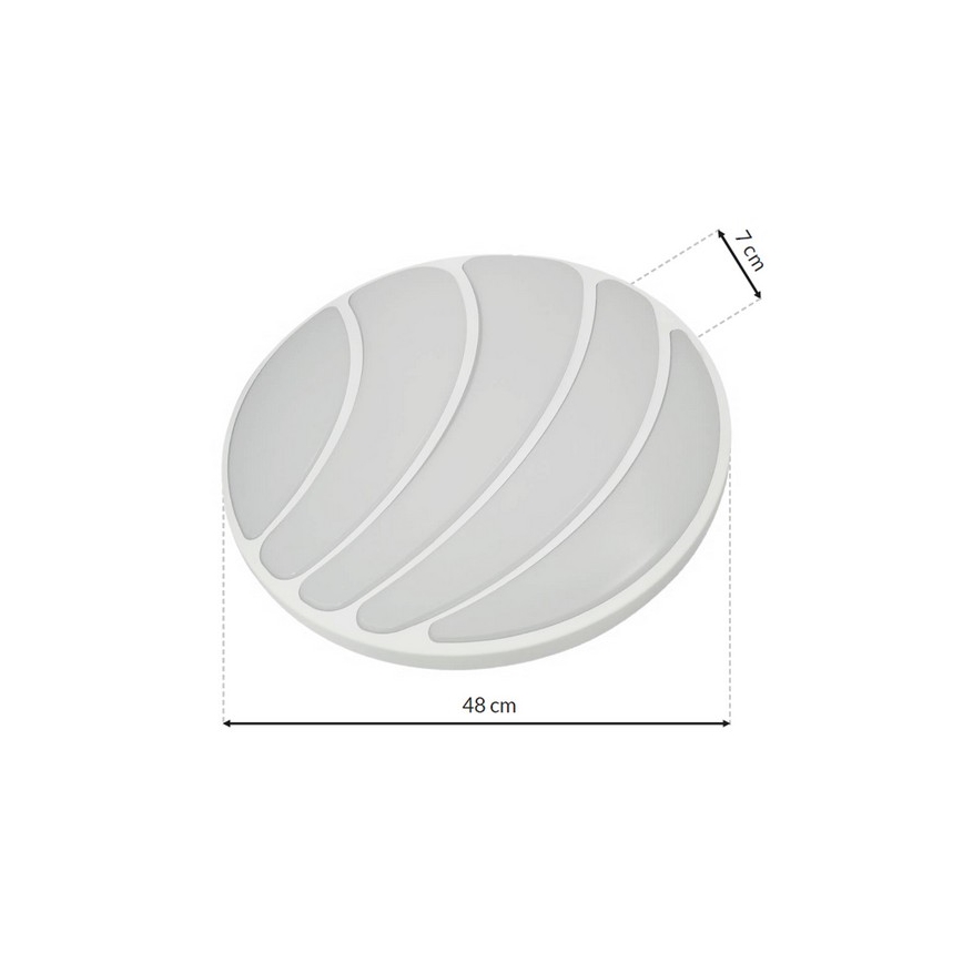 LED Aptumšojama griestu lampa SHELL WHITE LED/40W/230V + tāvadības pults