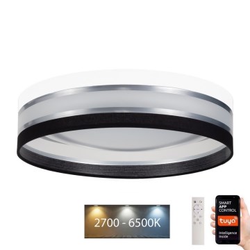 LED Aptumšojama griestu lampa SMART CORAL LED/24W/230V Wi-Fi Tuya melna/balta + tālvadības pults