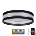 LED Aptumšojama griestu lampa SMART CORAL LED/24W/230V Wi-Fi Tuya melna + tālvadības pults