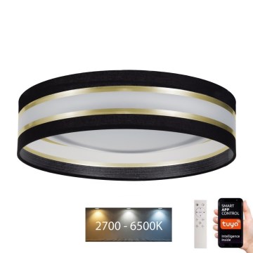 LED Aptumšojama griestu lampa SMART CORAL LED/24W/230V Wi-Fi Tuya melna + tālvadības pults