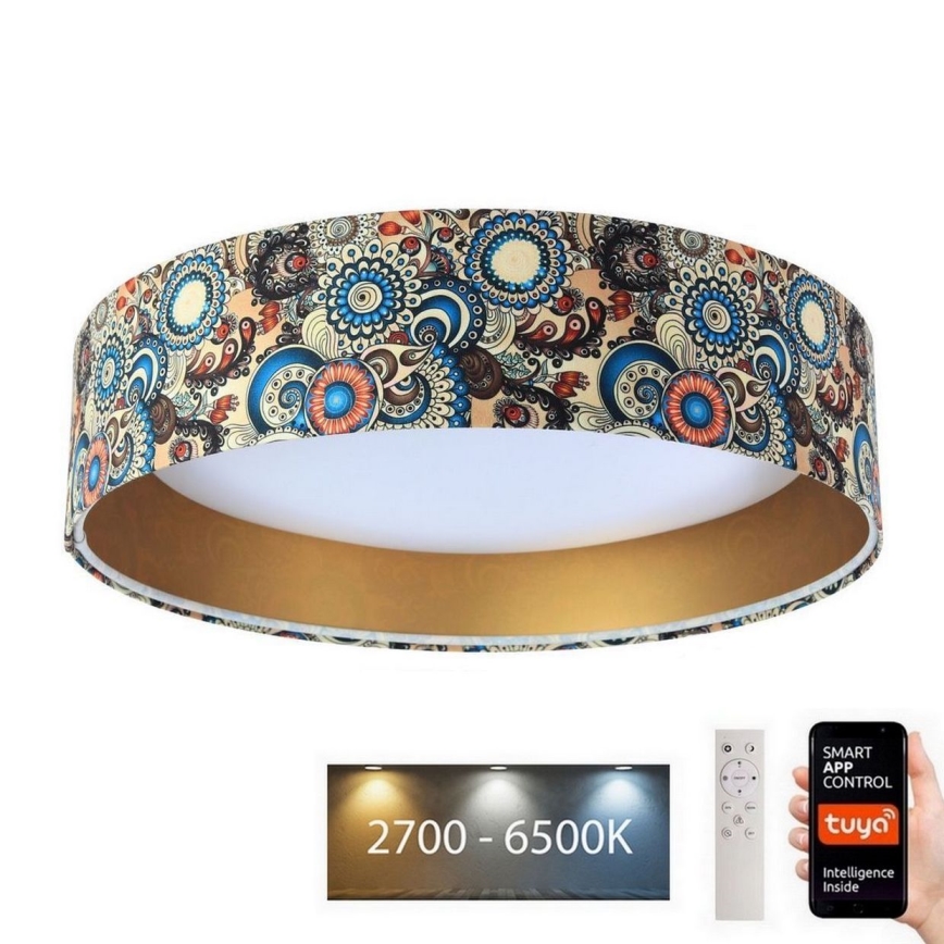 LED Aptumšojama griestu lampa SMART GALAXY LED/24W/230V d. 45 cm 2700-6500K Wi-Fi Tuya krāsaina/zelta + tālvadības pults