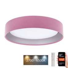LED Aptumšojama griestu lampa SMART GALAXY LED/24W/230V d. 45 cm 2700-6500K Wi-Fi Tuya rozā/sudraba + tālvadības pults