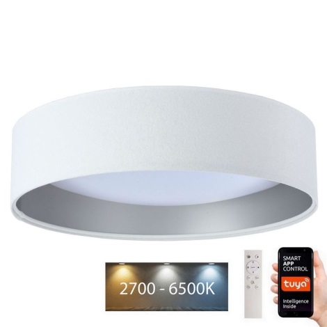 LED Aptumšojama griestu lampa SMART GALAXY LED/36W/230V d. 55 cm 2700-6500K Wi-Fi Tuya balta/sudraba + tālvadības pults