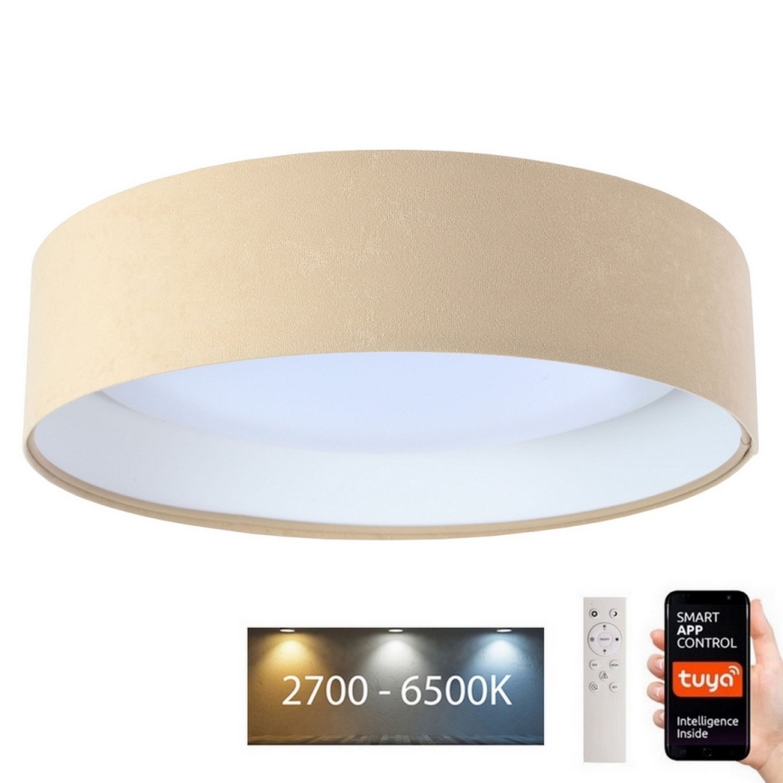 LED Aptumšojama griestu lampa SMART GALAXY LED/36W/230V d. 55 cm 2700-6500K Wi-Fi Tuya bēša/balta + tālvadības pults