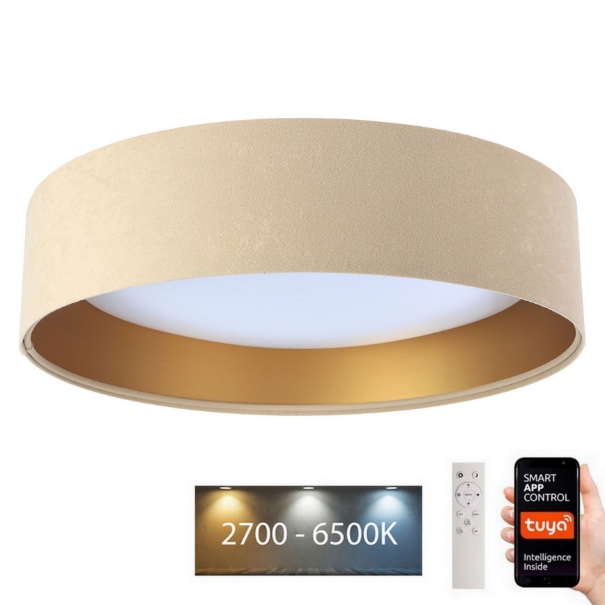 LED Aptumšojama griestu lampa SMART GALAXY LED/36W/230V d. 55 cm 2700-6500K Wi-Fi Tuya bēša/zelta + tālvadības pults