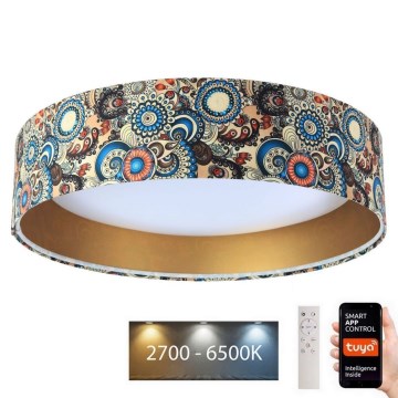 LED Aptumšojama griestu lampa SMART GALAXY LED/36W/230V d. 55 cm 2700-6500K Wi-Fi Tuya krāsaina/zelta + tālvadības pults