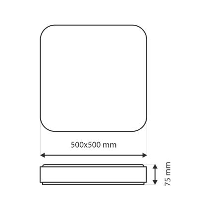 LED Aptumšojama griestu lampa UNA LED/60W/230V 2700-6500K 50x50 cm + tālvadības pults