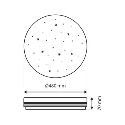 LED Aptumšojama griestu lampa VENTA LED/36W/230V 2700-6500K d. 48 cm + tālvadības pults